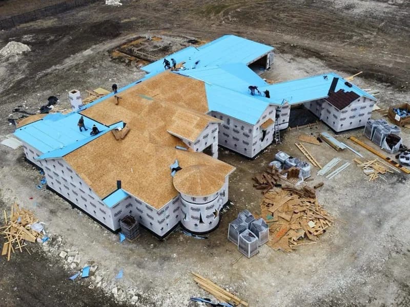 Lapeyre Roofing roof installation from above